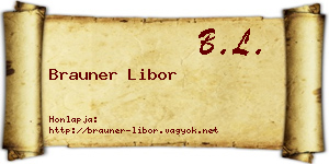 Brauner Libor névjegykártya